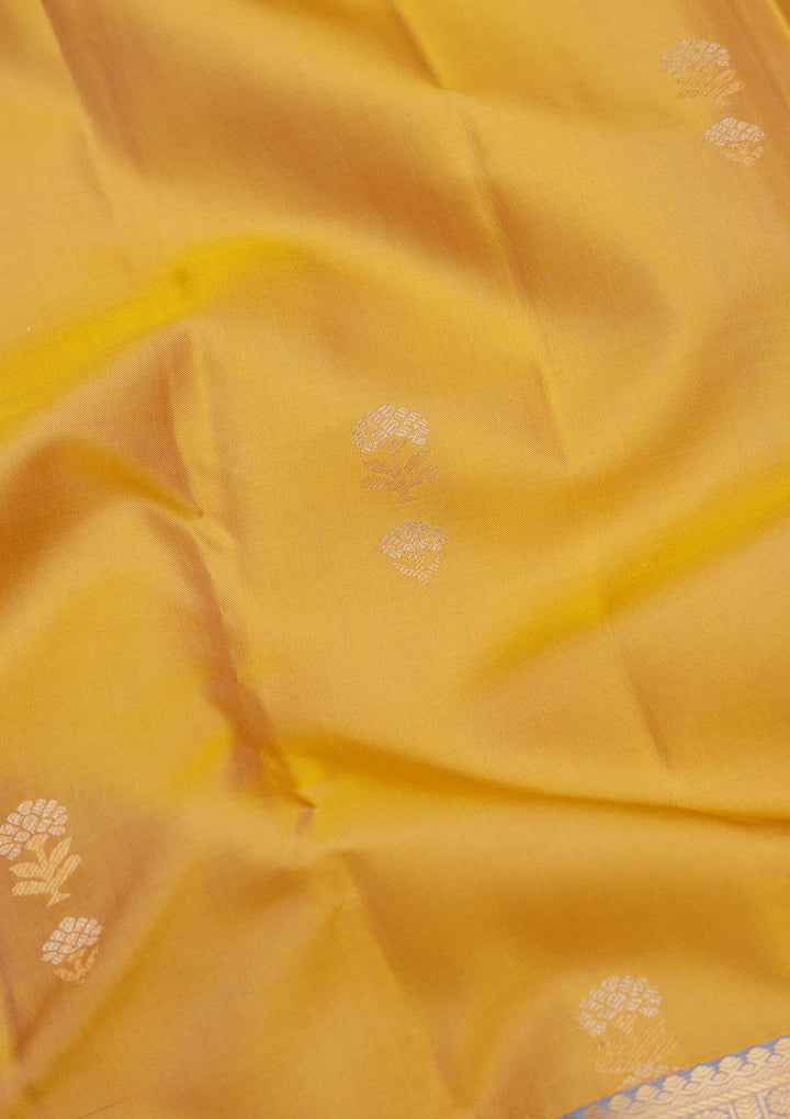 Lemon Yellow Zariwork Pure Silk Saree