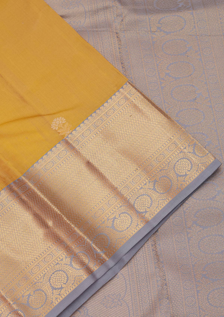 Lemon Yellow Zariwork Pure Silk Saree