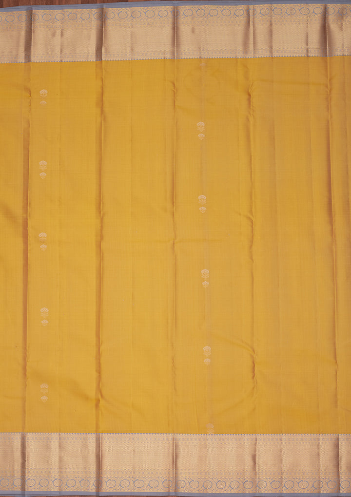 Lemon Yellow Zariwork Pure Silk Saree