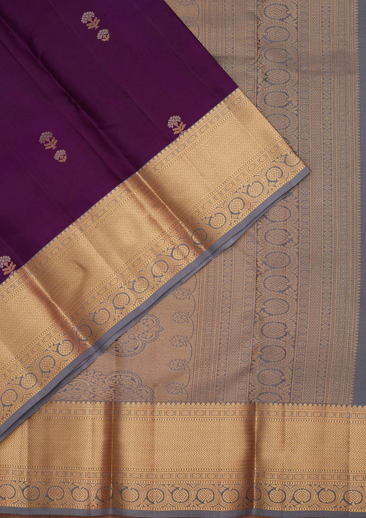 Purple Zariwork Pure Silk Saree