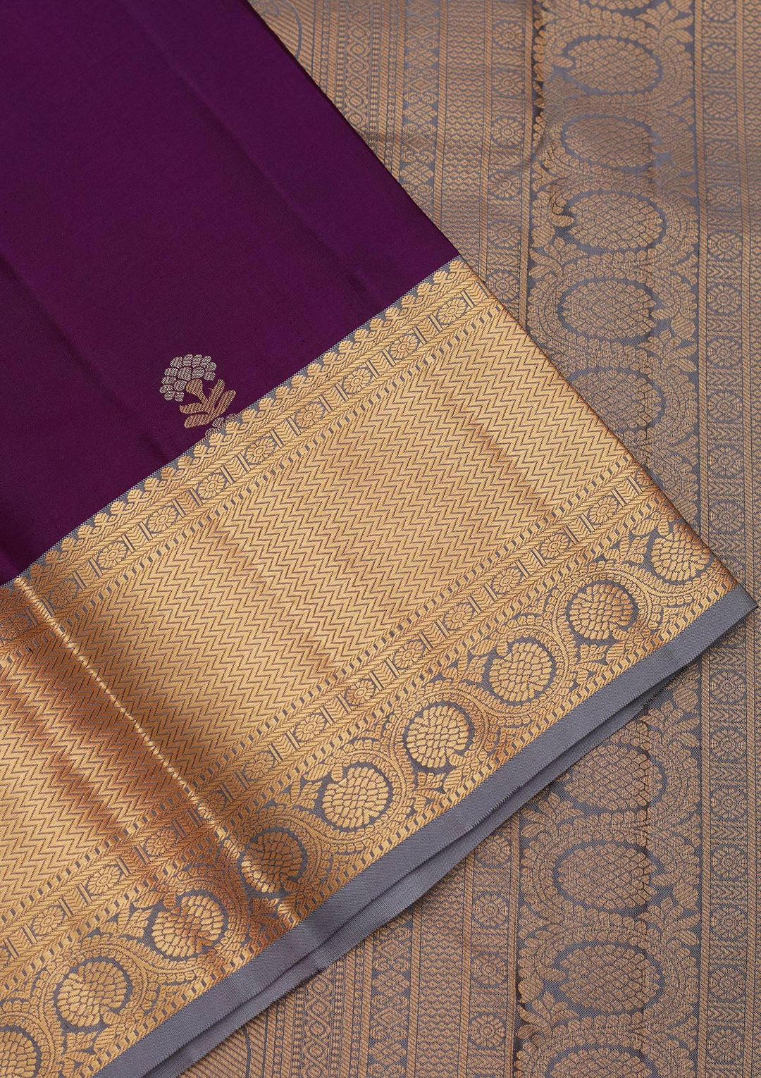 Purple Zariwork Pure Silk Saree