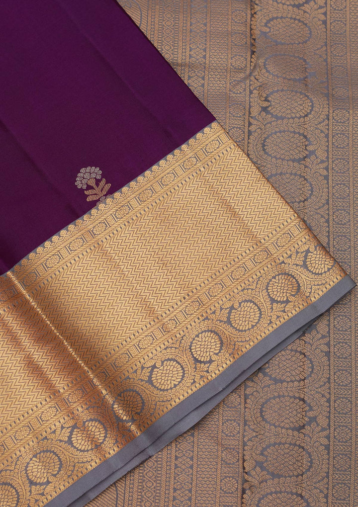 Purple Zariwork Pure Silk Saree