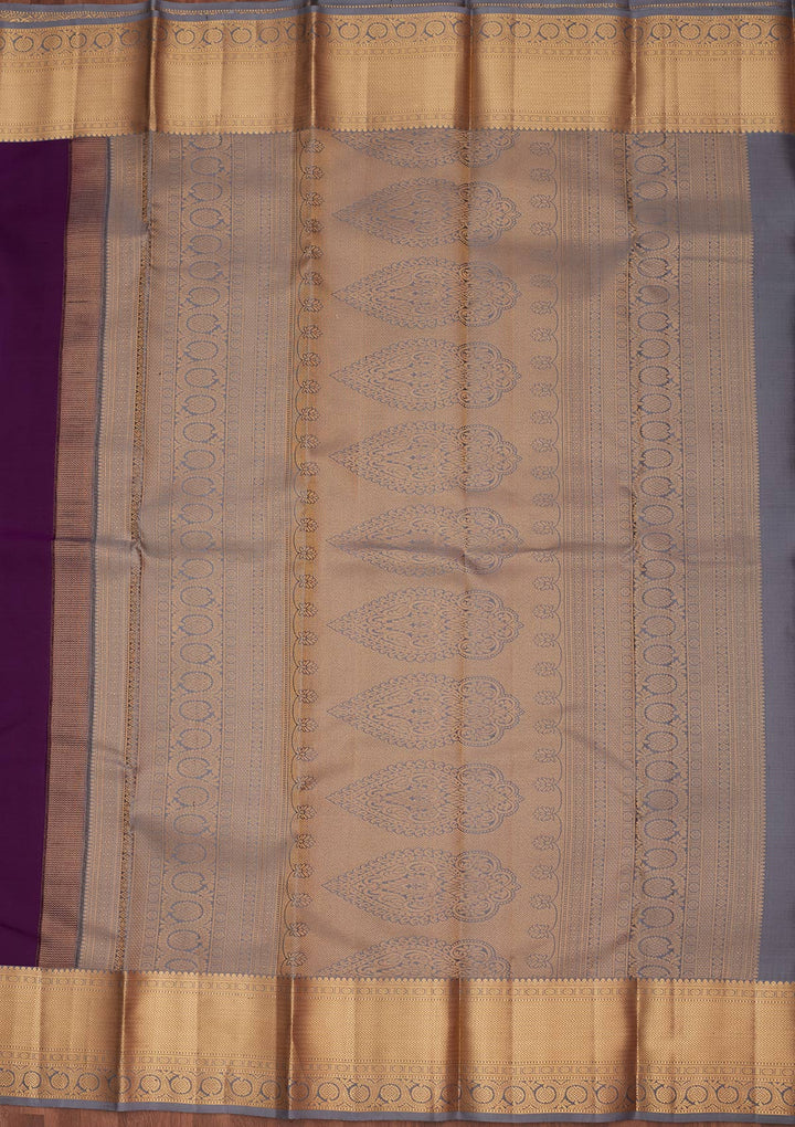 Purple Zariwork Pure Silk Saree