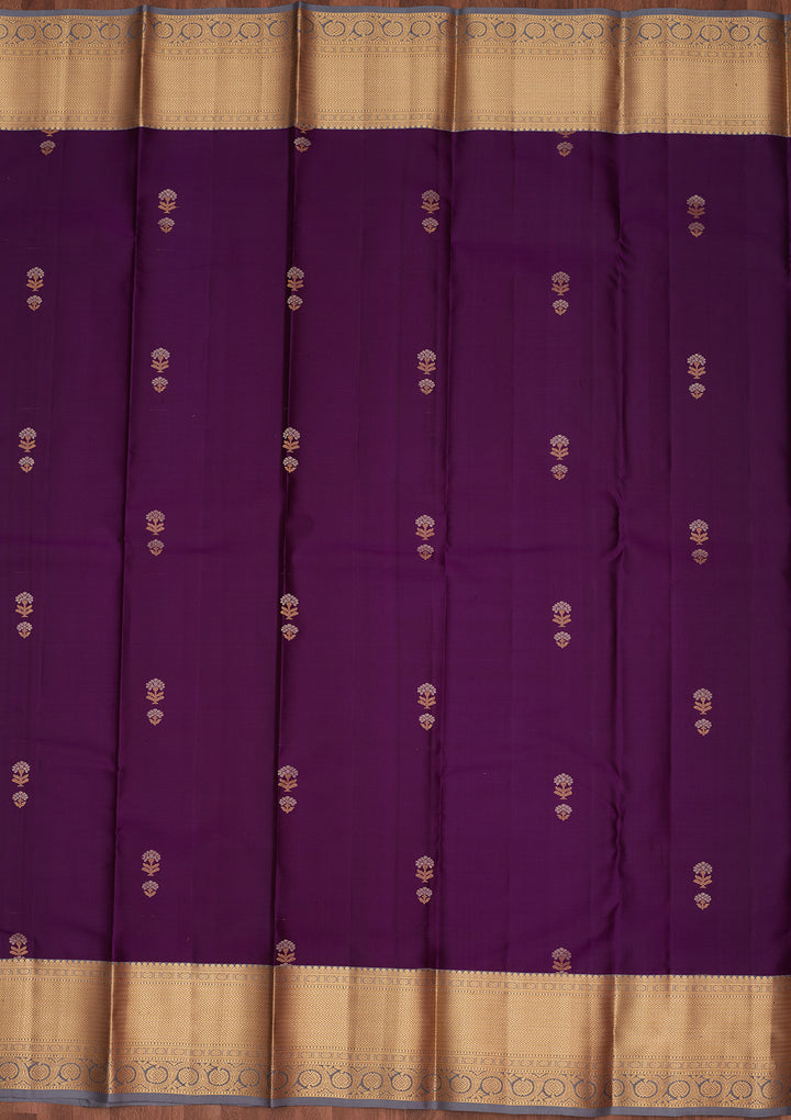 Purple Zariwork Pure Silk Saree