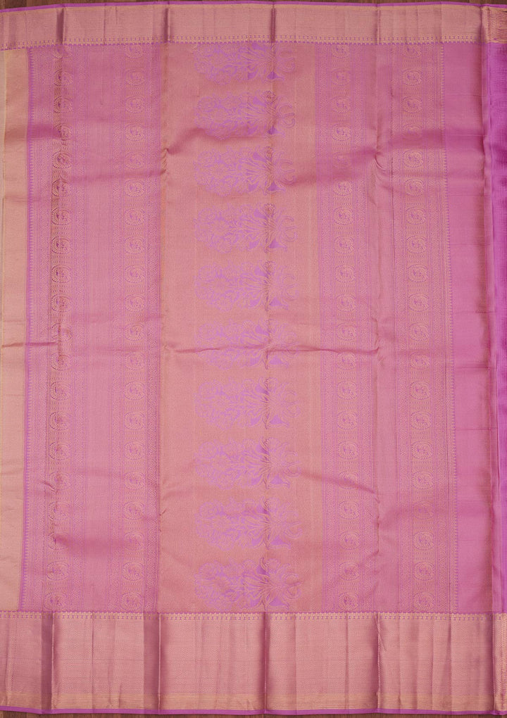 Onion Pink Zariwork Silk Saree