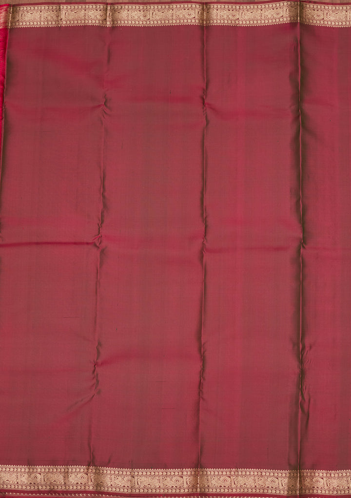 Bottle Green Zariwork Pure Silk Saree