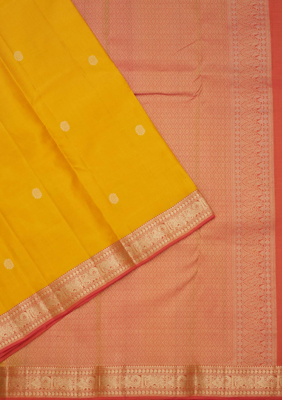 Mustard Zariwork Pure Silk Saree