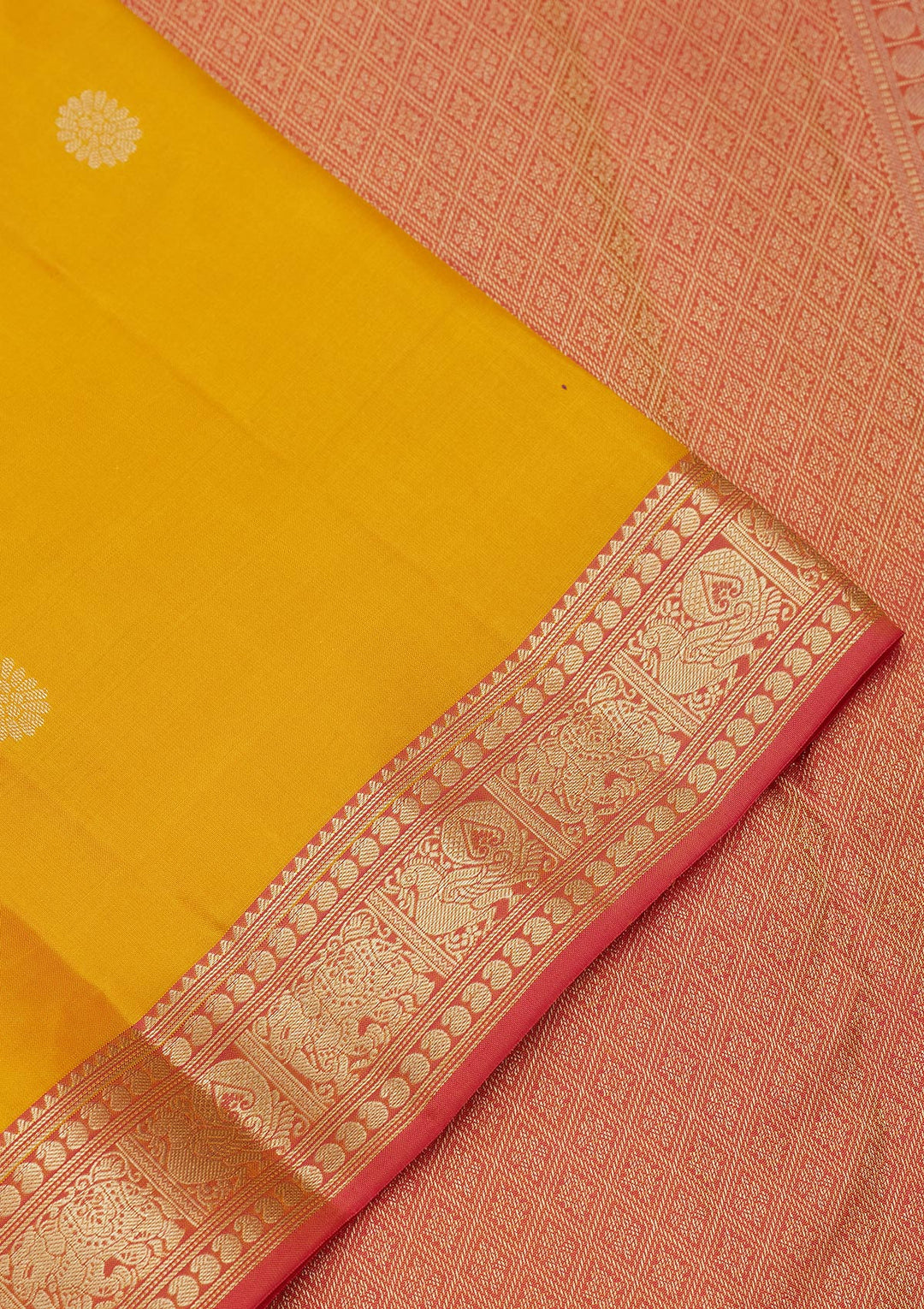 Mustard Zariwork Pure Silk Saree