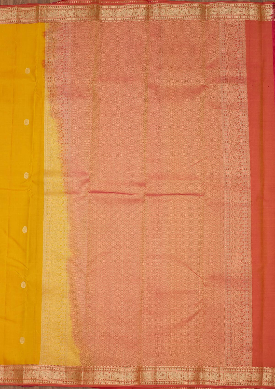 Mustard Zariwork Pure Silk Saree