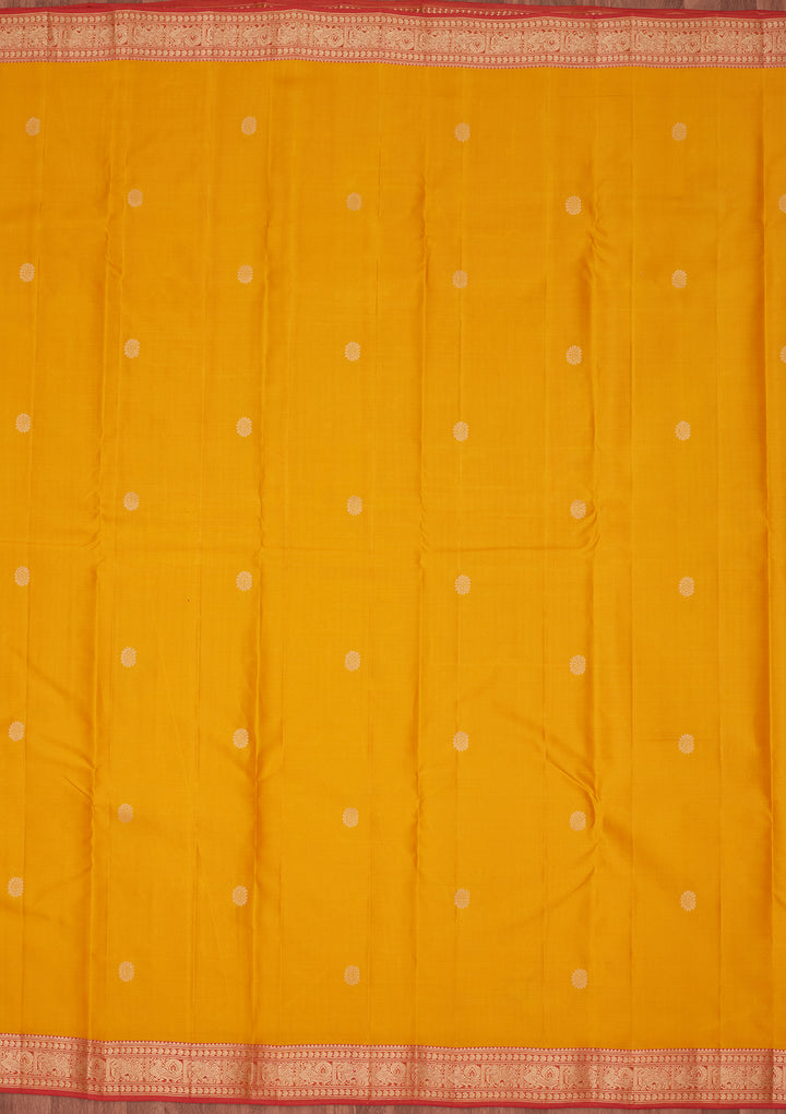 Mustard Zariwork Pure Silk Saree