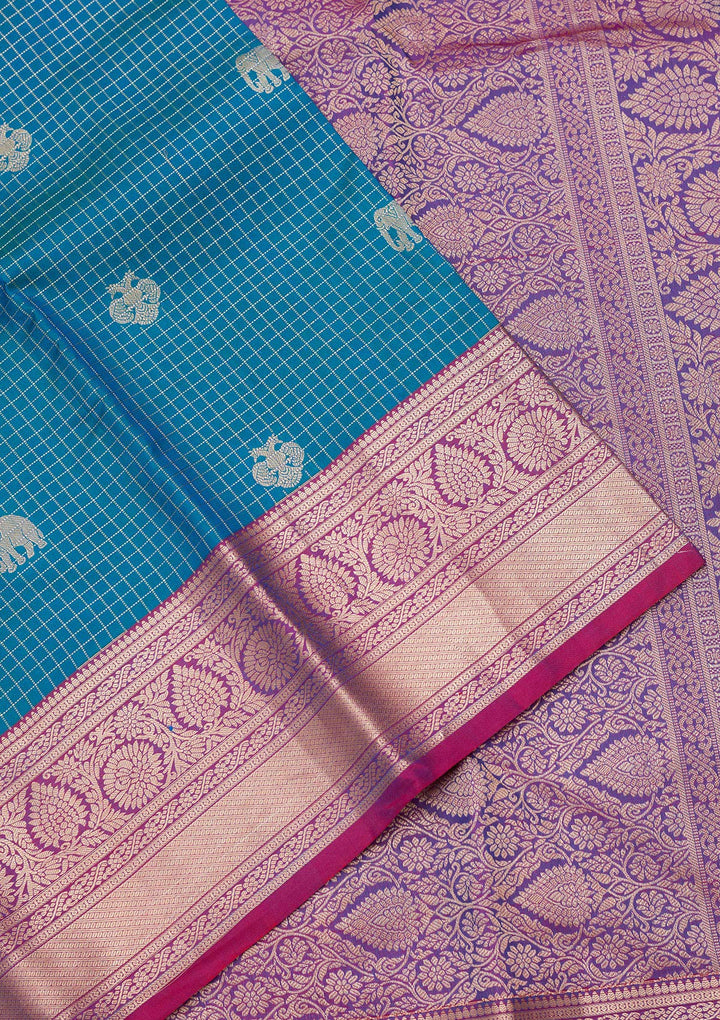 Rama Green Zariwork Pure Silk Saree
