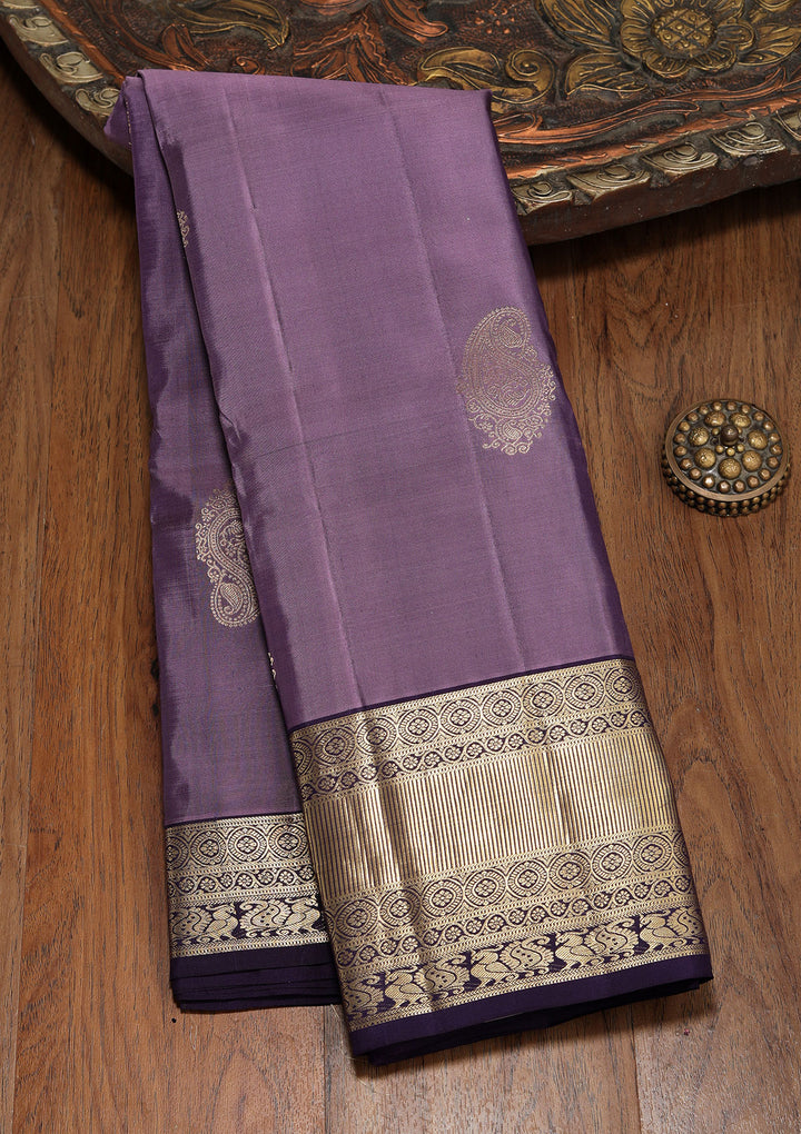 Lavender Zariwork Pure Silk Saree