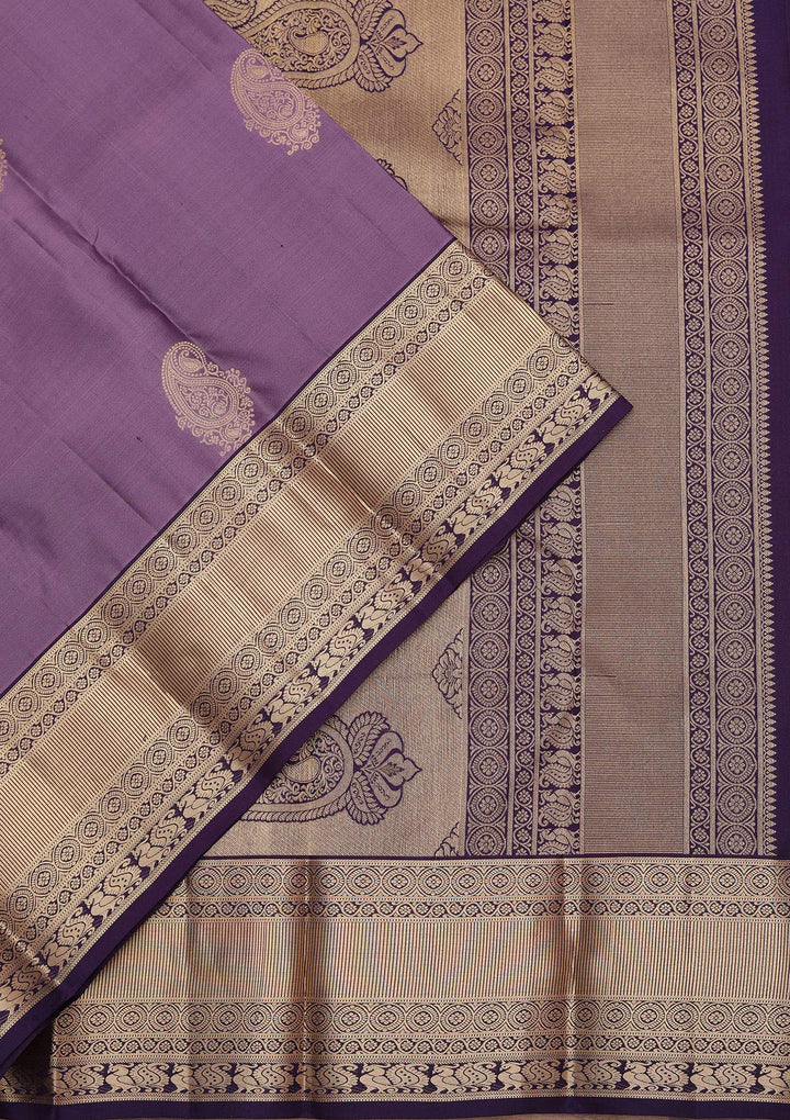Lavender Zariwork Pure Silk Saree