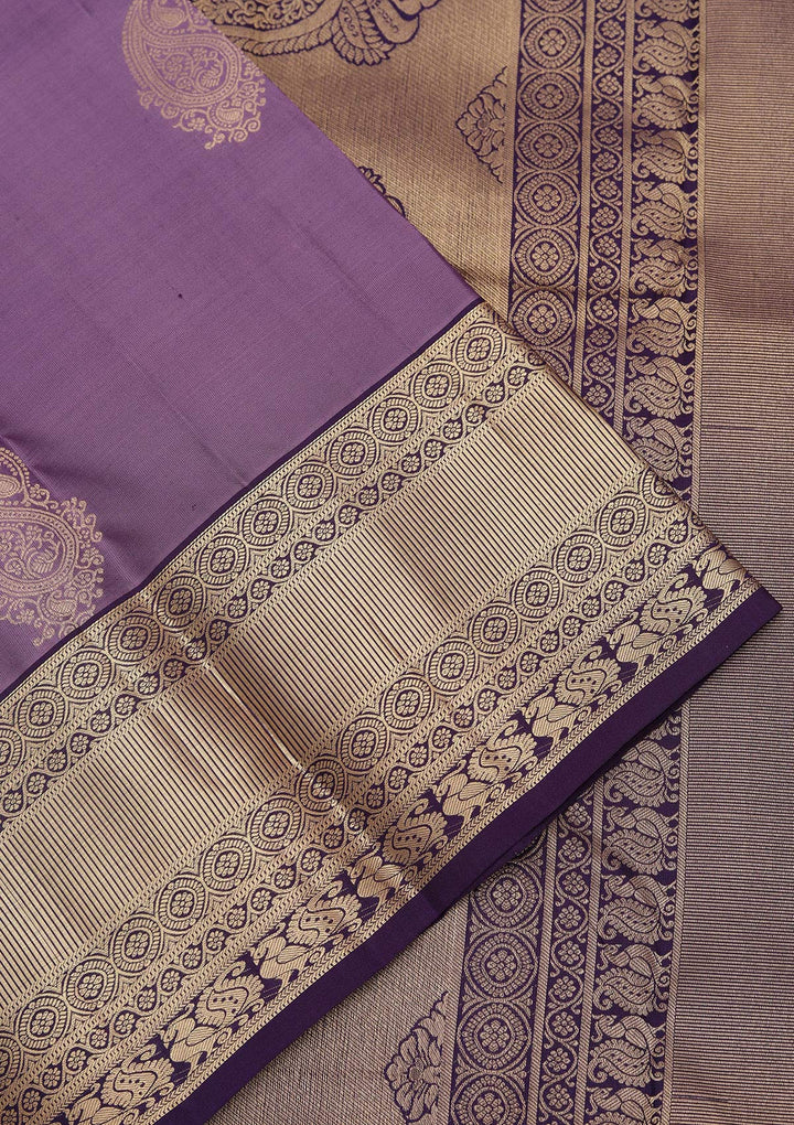 Lavender Zariwork Pure Silk Saree