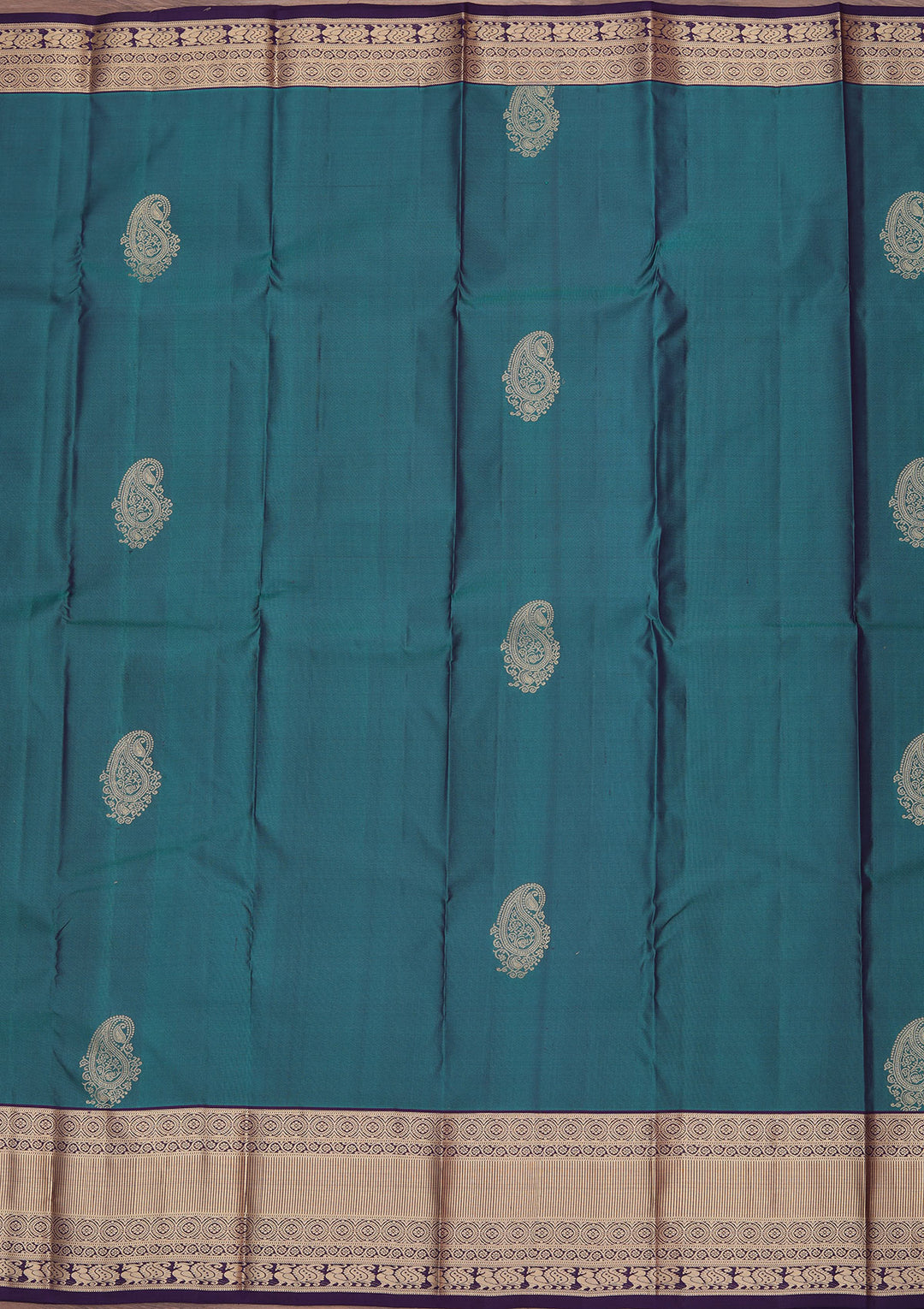 Peacock Green Zariwork Pure Silk Saree