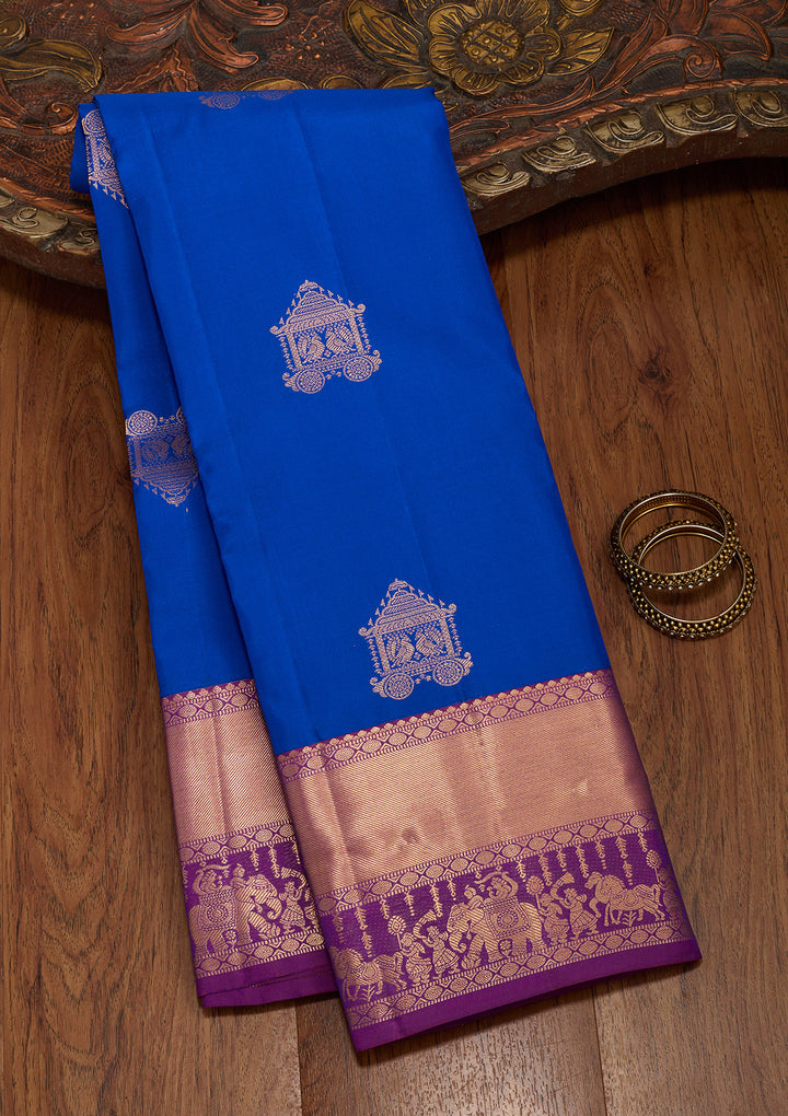 Royal Blue Zariwork Silk Saree