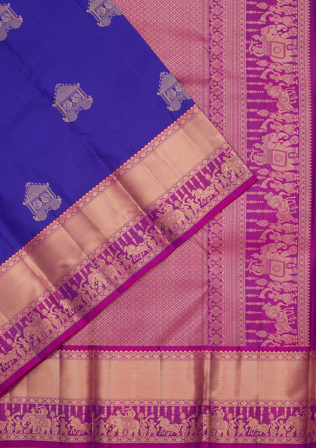 Royal Blue Zariwork Silk Saree