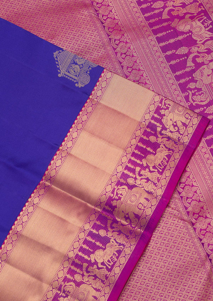 Royal Blue Zariwork Silk Saree