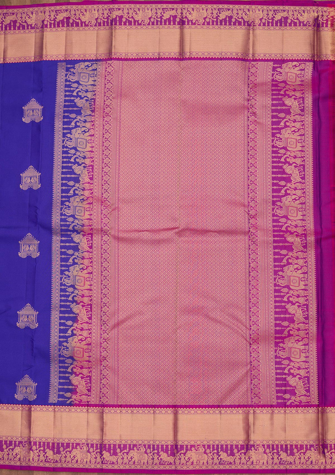 Royal Blue Zariwork Silk Saree