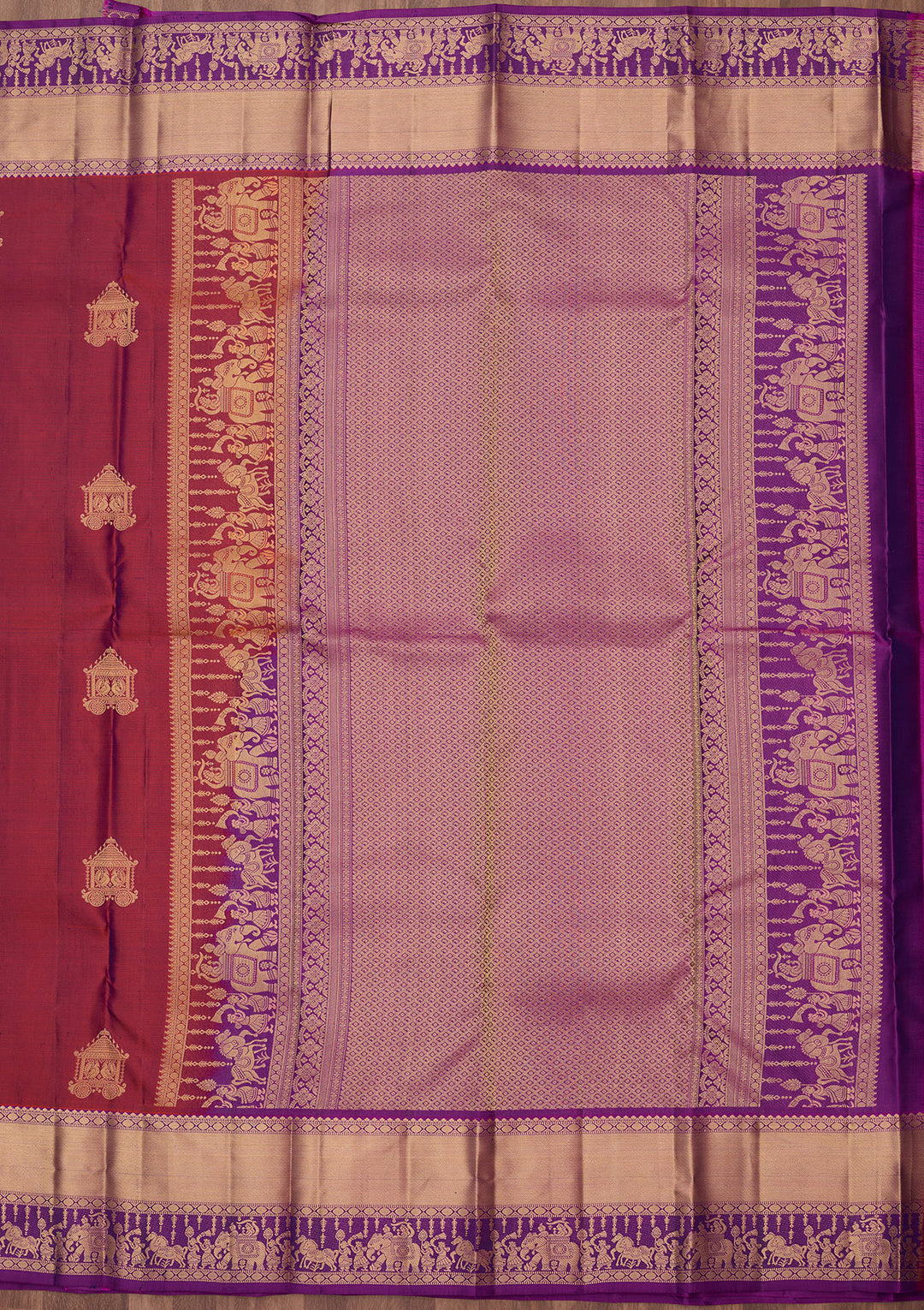 Rust Zariwork (Gold) Silk Silk_Saree