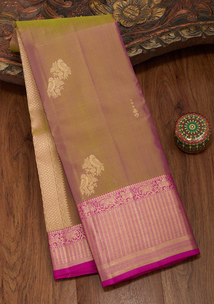 Mehendi Zariwork Silk Saree