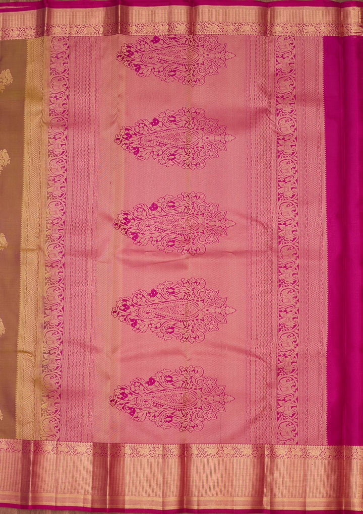 Mehendi Zariwork Silk Saree