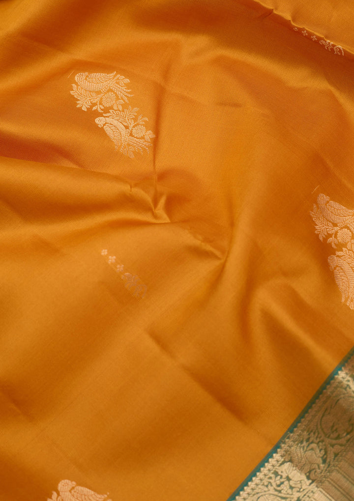 Mustard Zariwork (Gold) Silk Saree