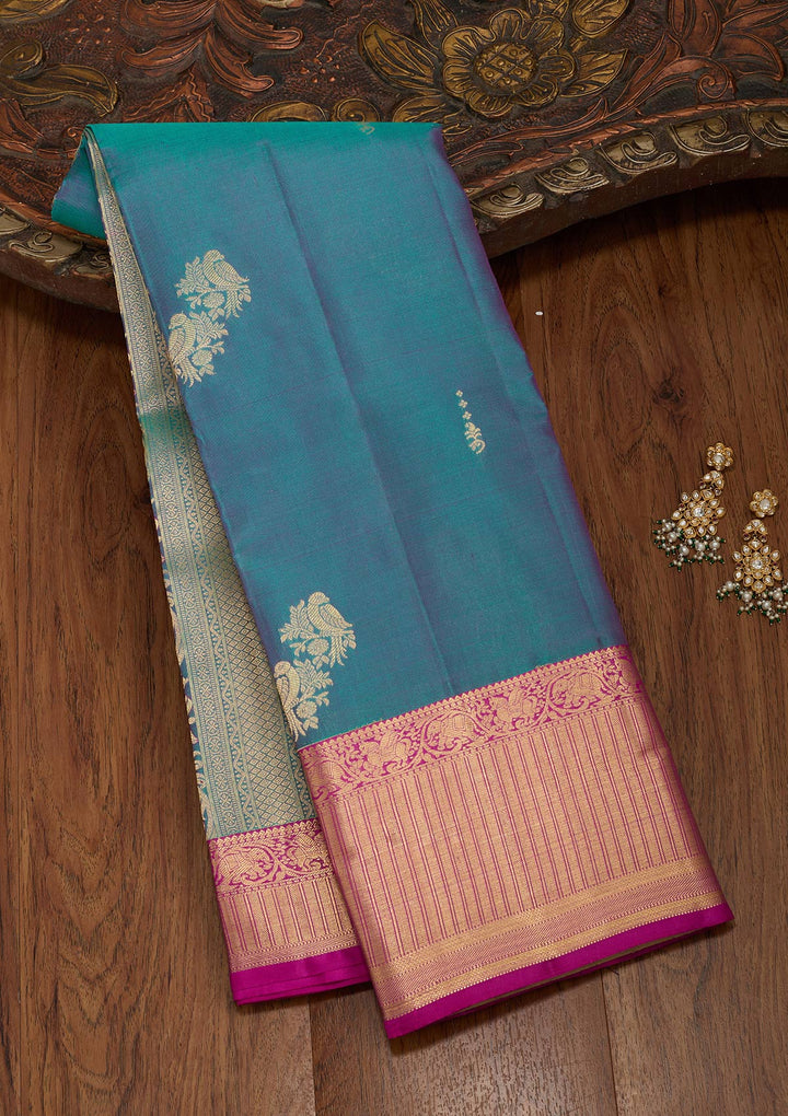 Rama Green Zariwork Silk Saree