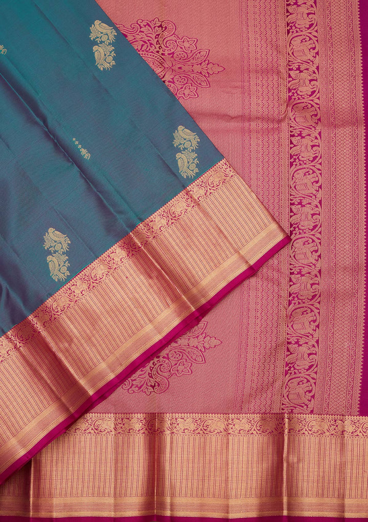 Rama Green Zariwork Silk Saree