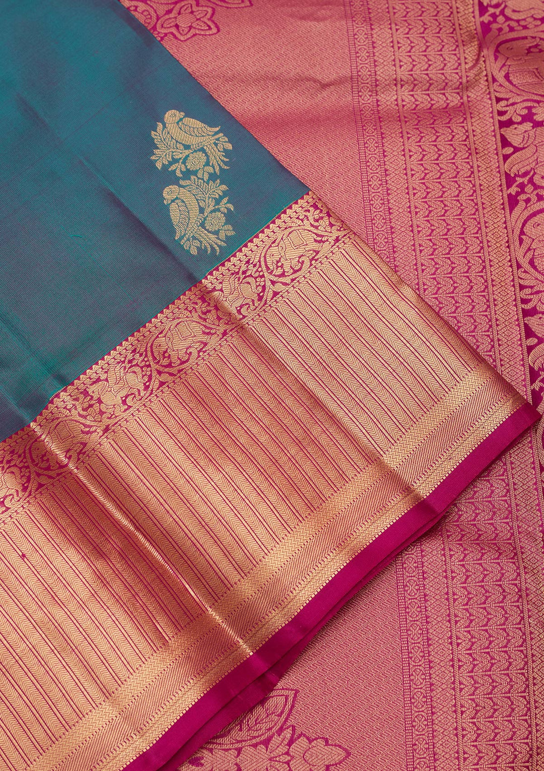 Rama Green Zariwork Silk Saree