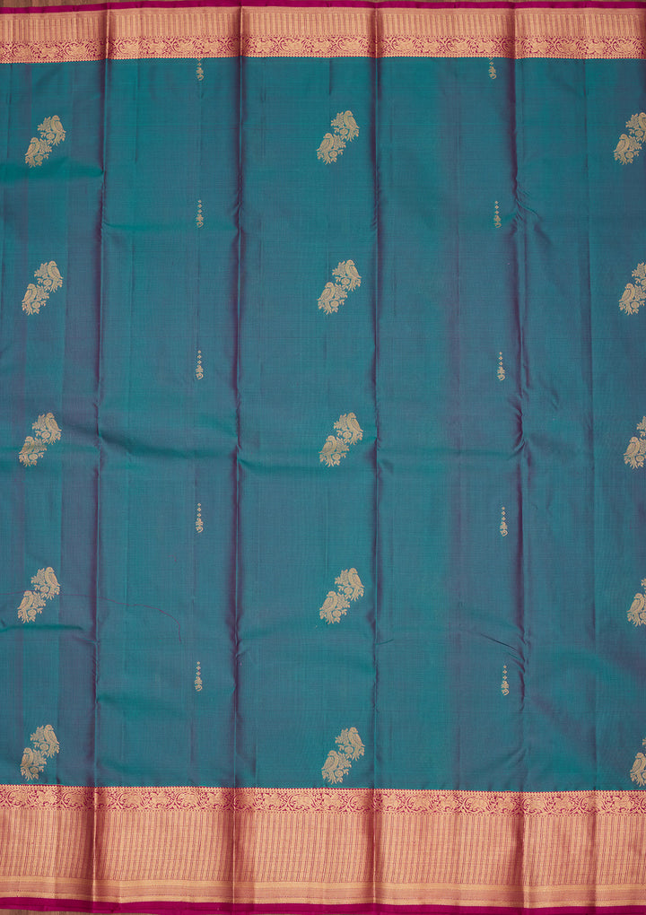 Rama Green Zariwork Silk Saree