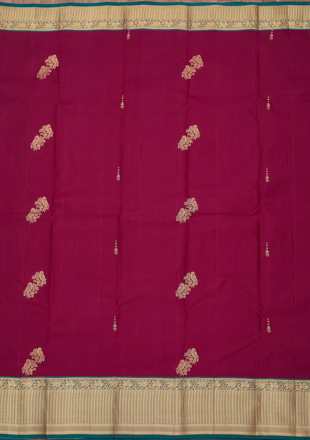 Wine Zariwork (Gold) Silk Silk_Saree