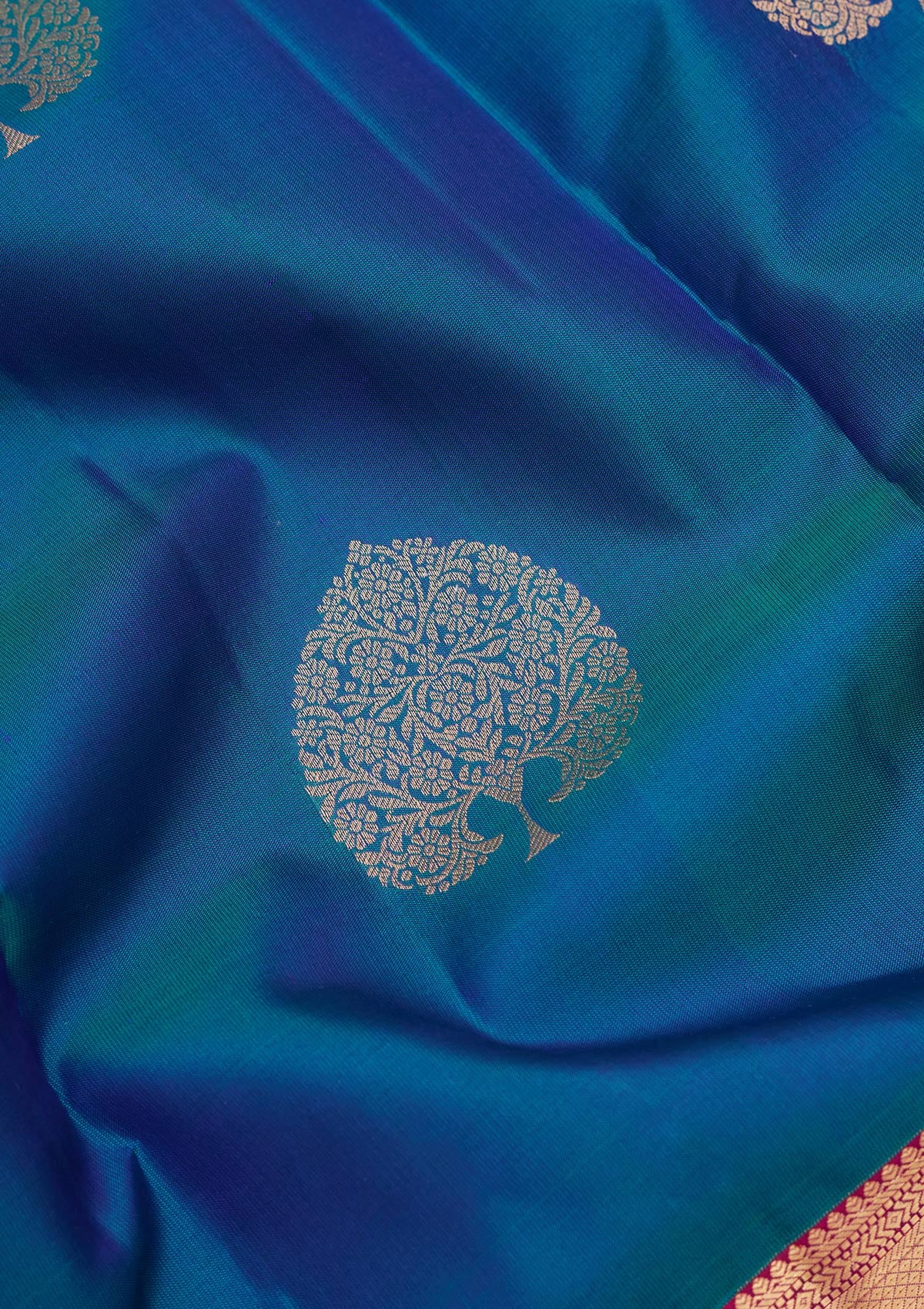 Buy Blue Zariwork Silk Silk_Saree - Koskii