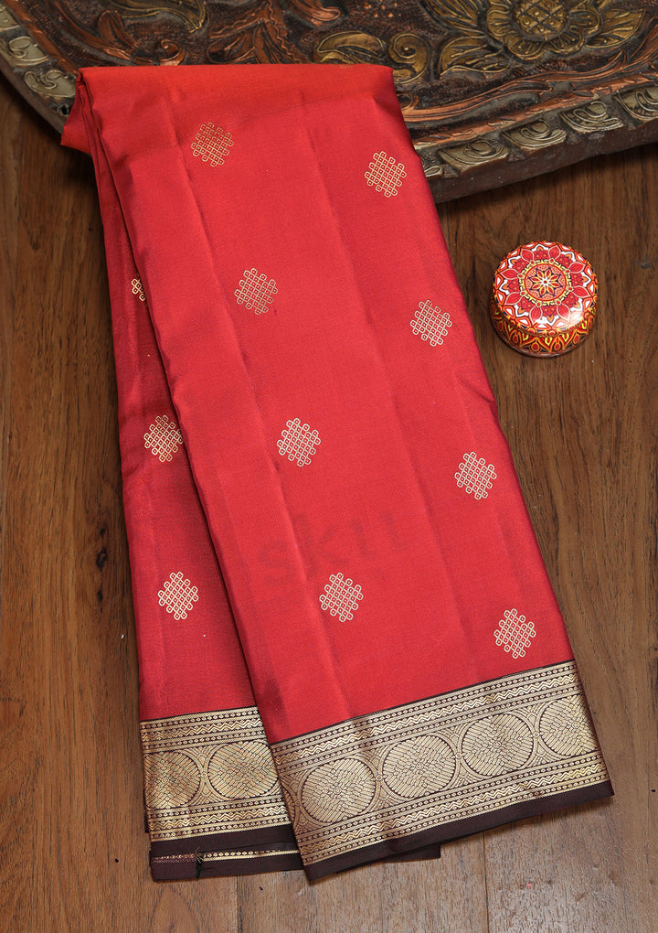 Brown Zariwork Pure Silk Saree