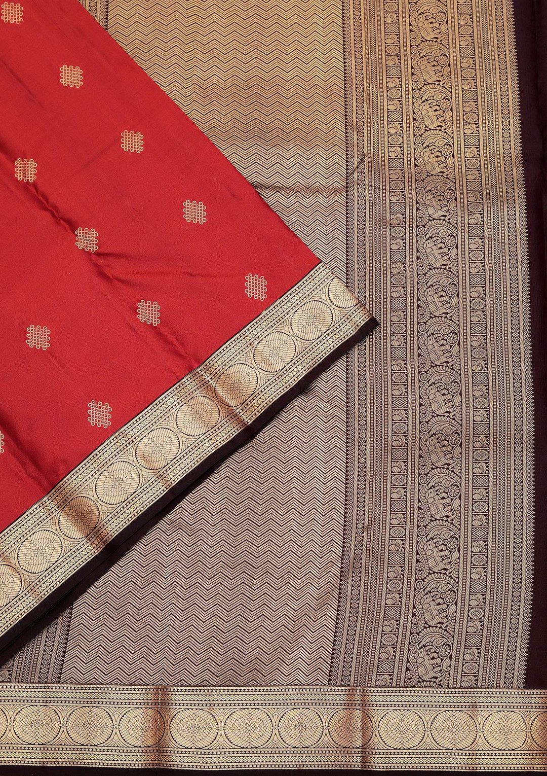 Brown Zariwork Pure Silk Saree