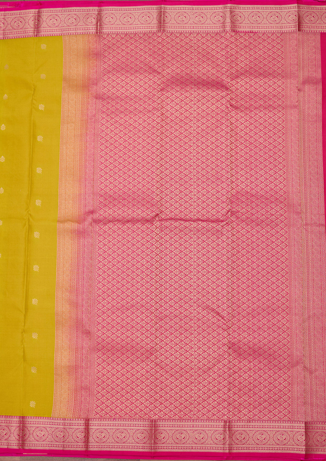 Lemon Yellow Zariwork Pure Silk Saree