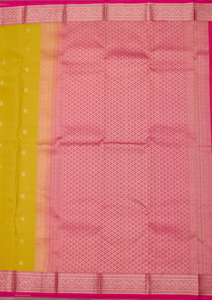 Lemon Yellow Zariwork Pure Silk Saree