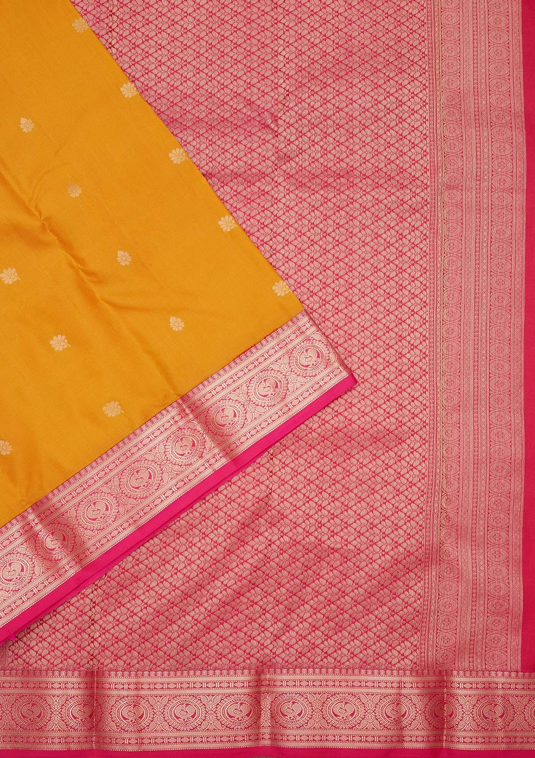 Mustard Zariwork Pure Silk Saree