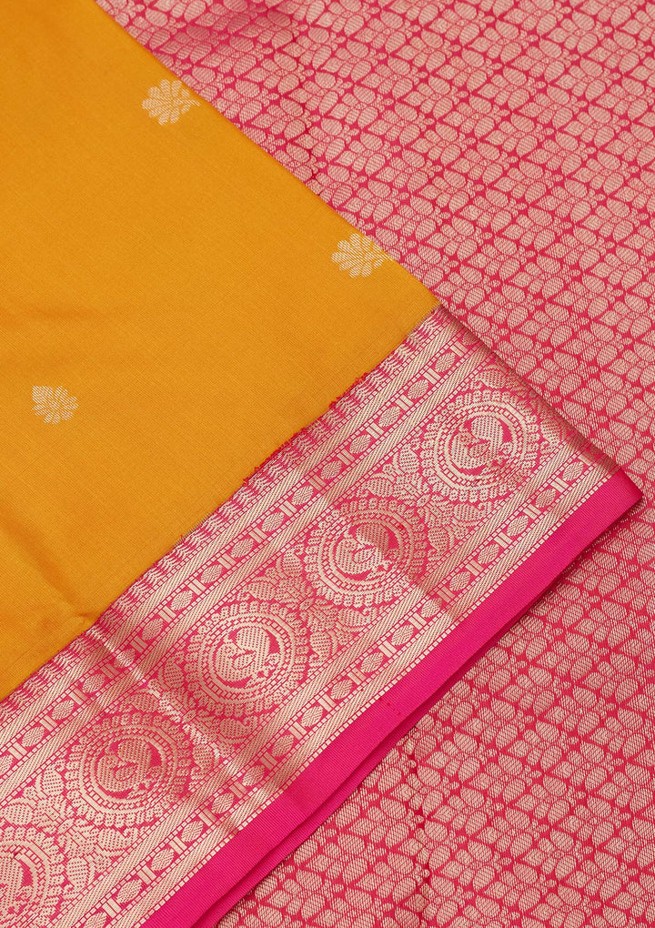 Mustard Zariwork Pure Silk Saree