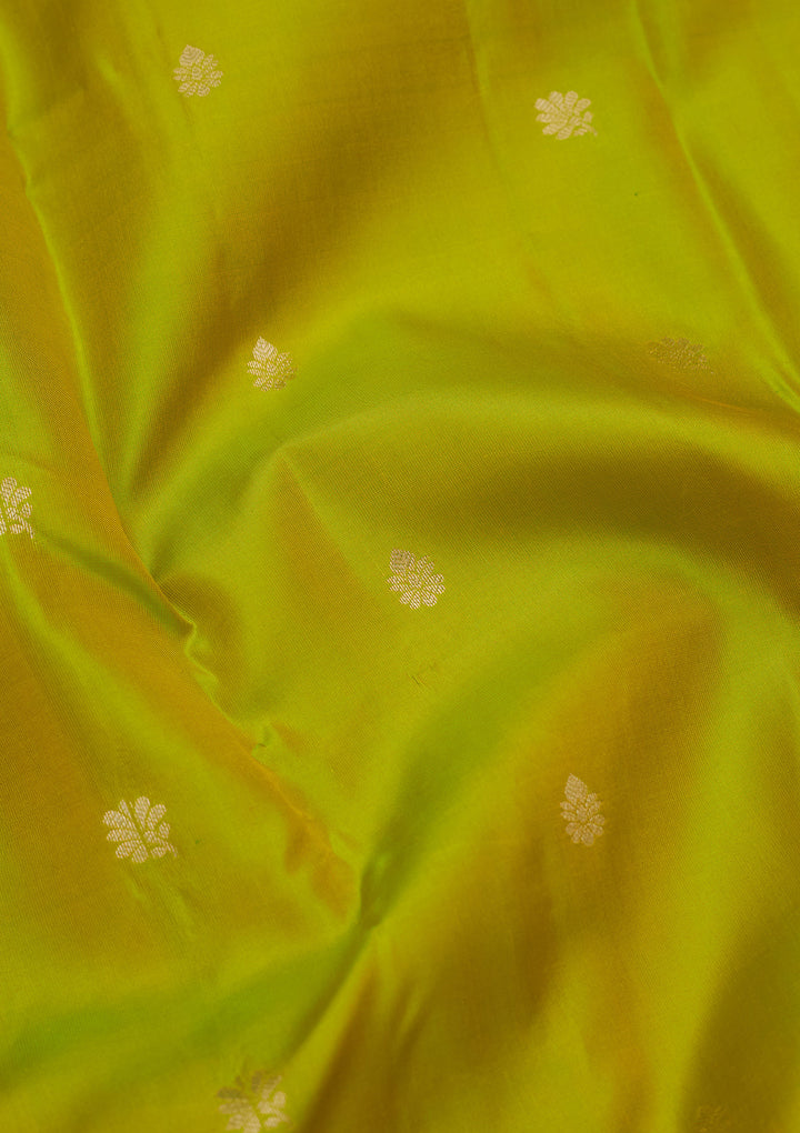 Parrot Green Zariwork Pure Silk Saree