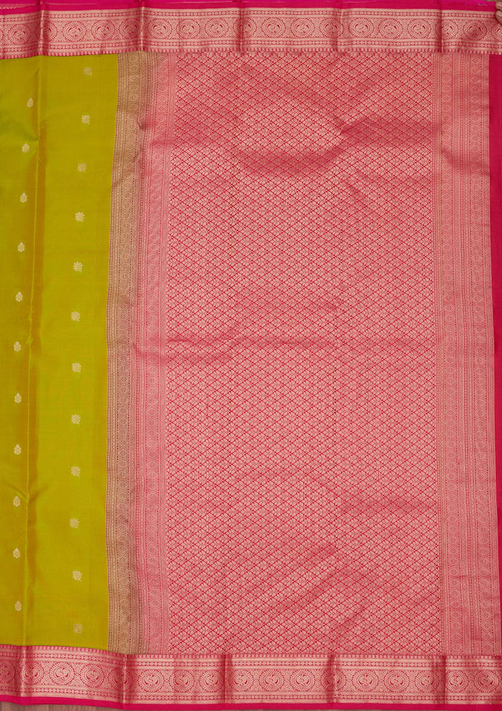 Parrot Green Zariwork Pure Silk Saree