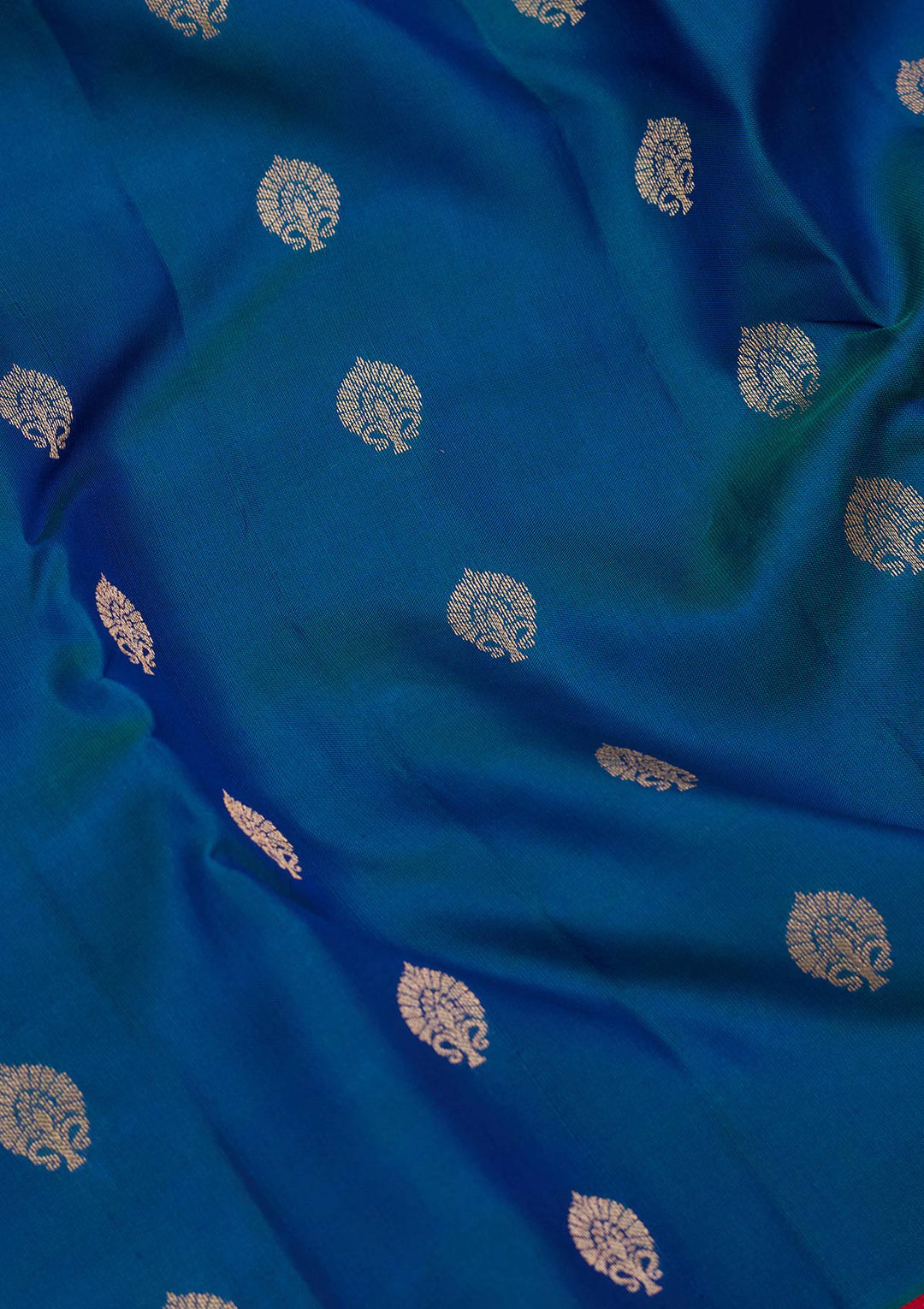 Peacock Blue Zariwork Pure Silk Saree