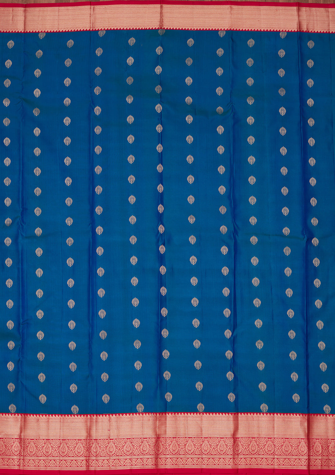 Peacock Blue Zariwork Pure Silk Saree
