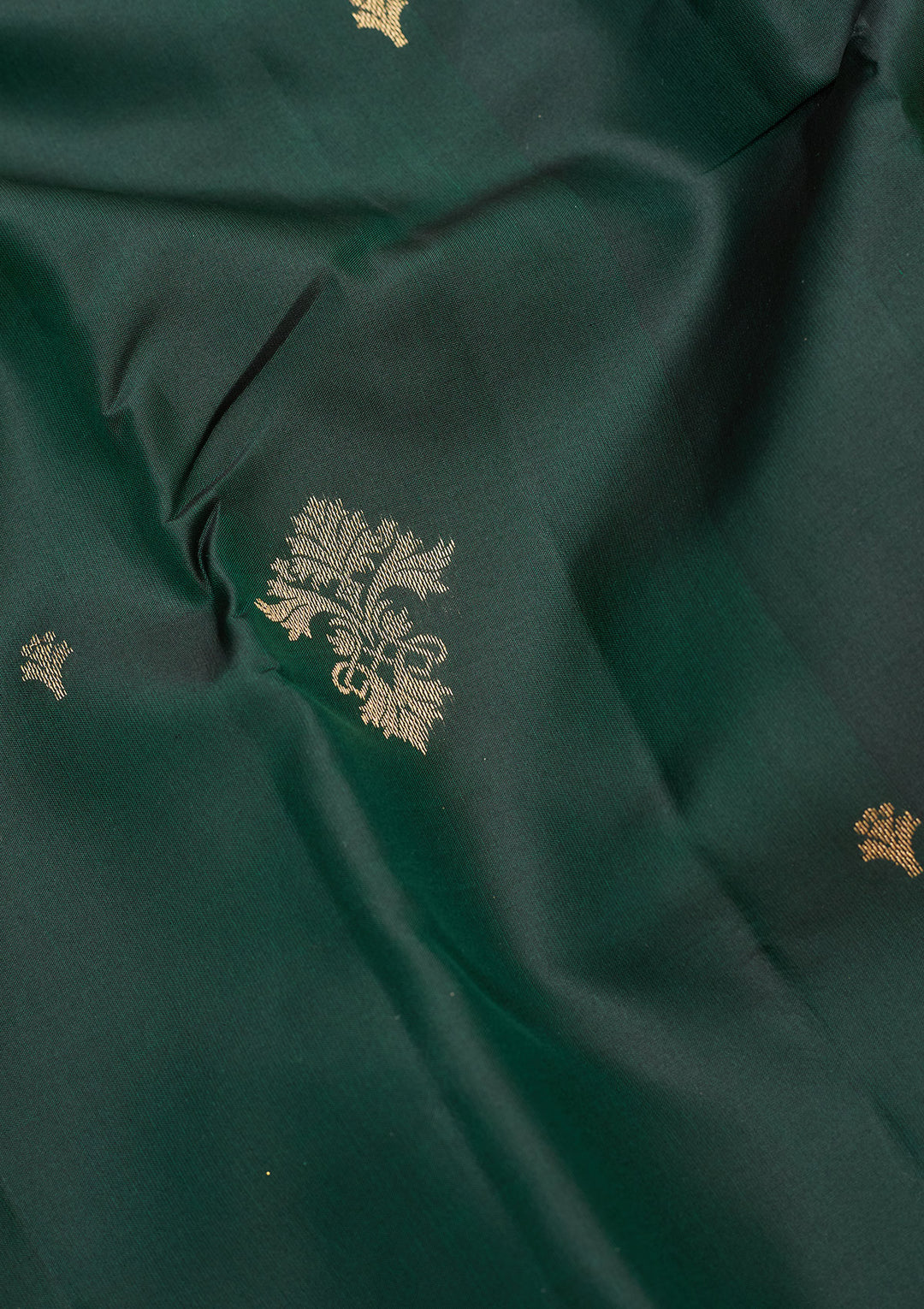 Bottle Green Zariwork (Gold) Silk Silk_Saree