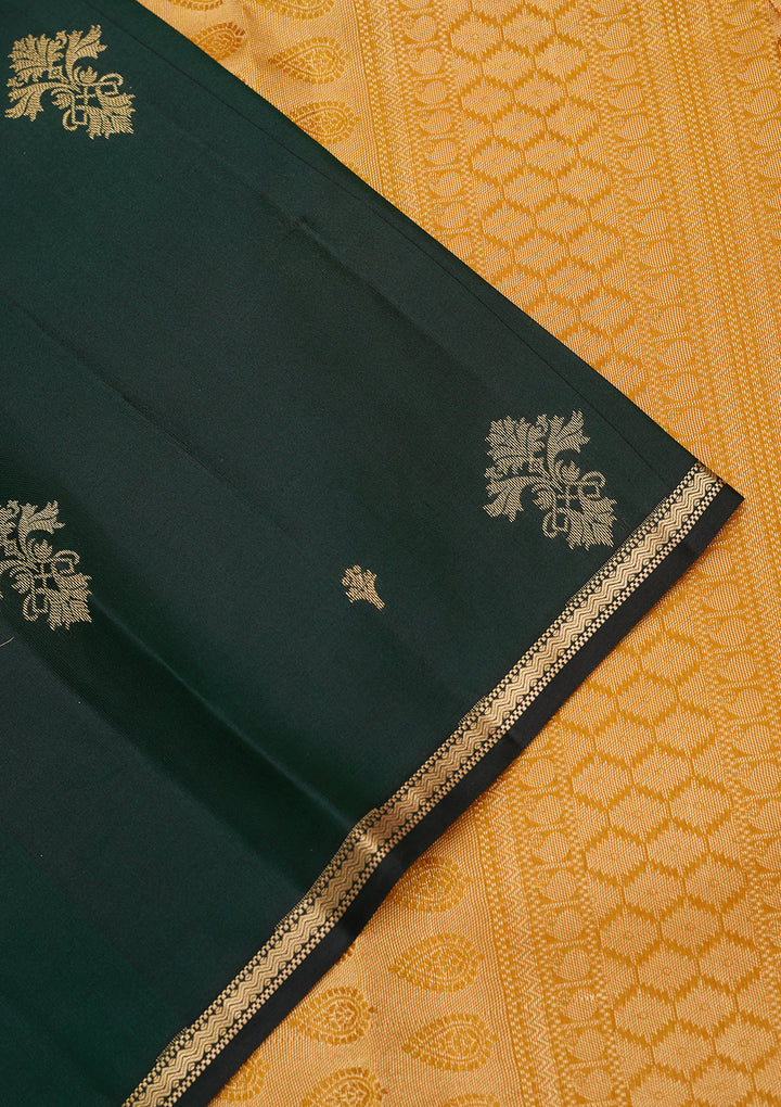 Bottle Green Zariwork (Gold) Silk Silk_Saree