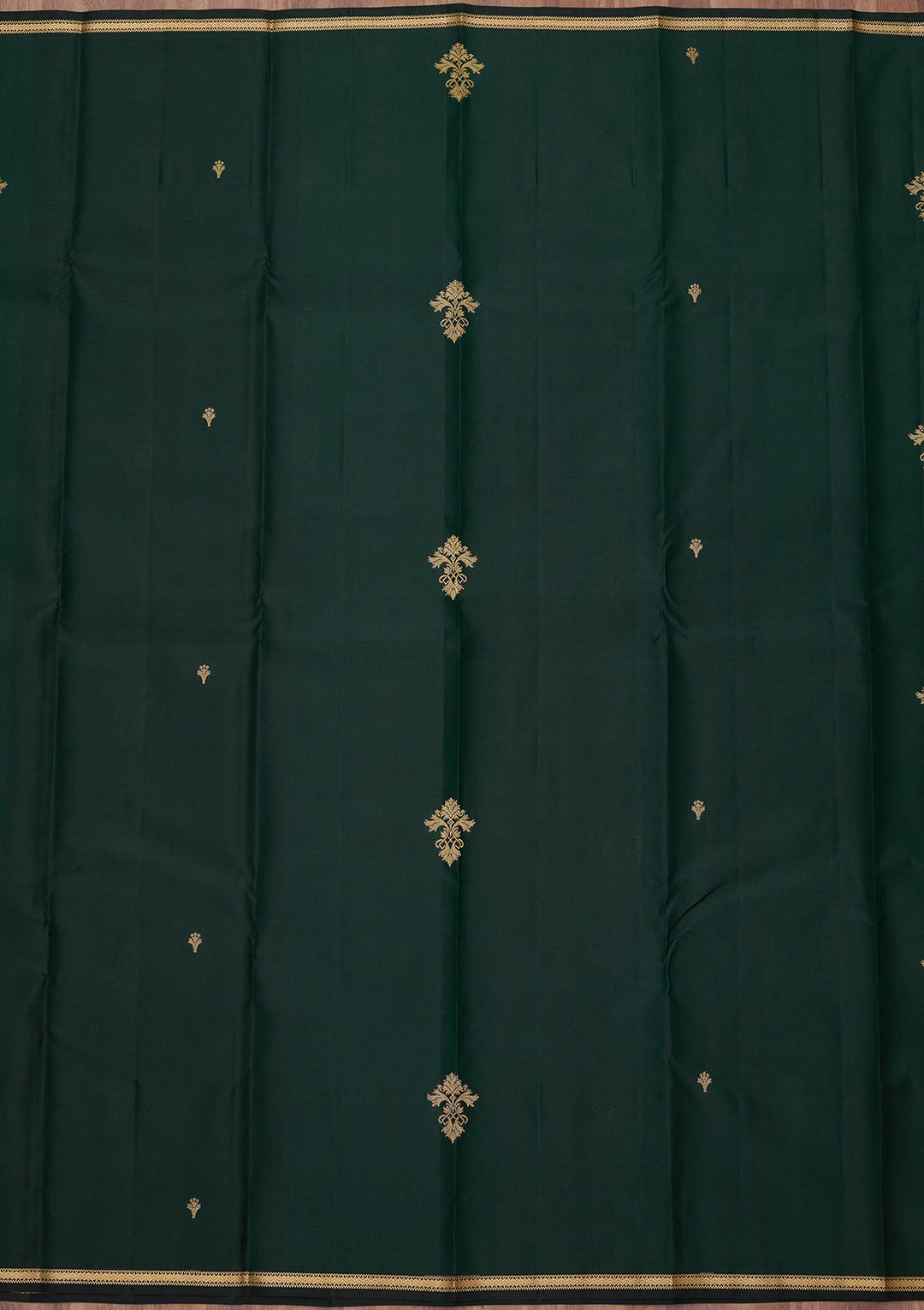 Bottle Green Zariwork (Gold) Silk Silk_Saree