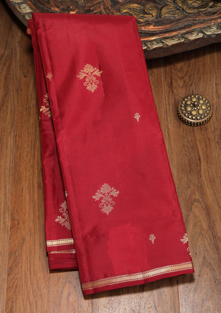 Maroon Zariwork Pure Silk Saree