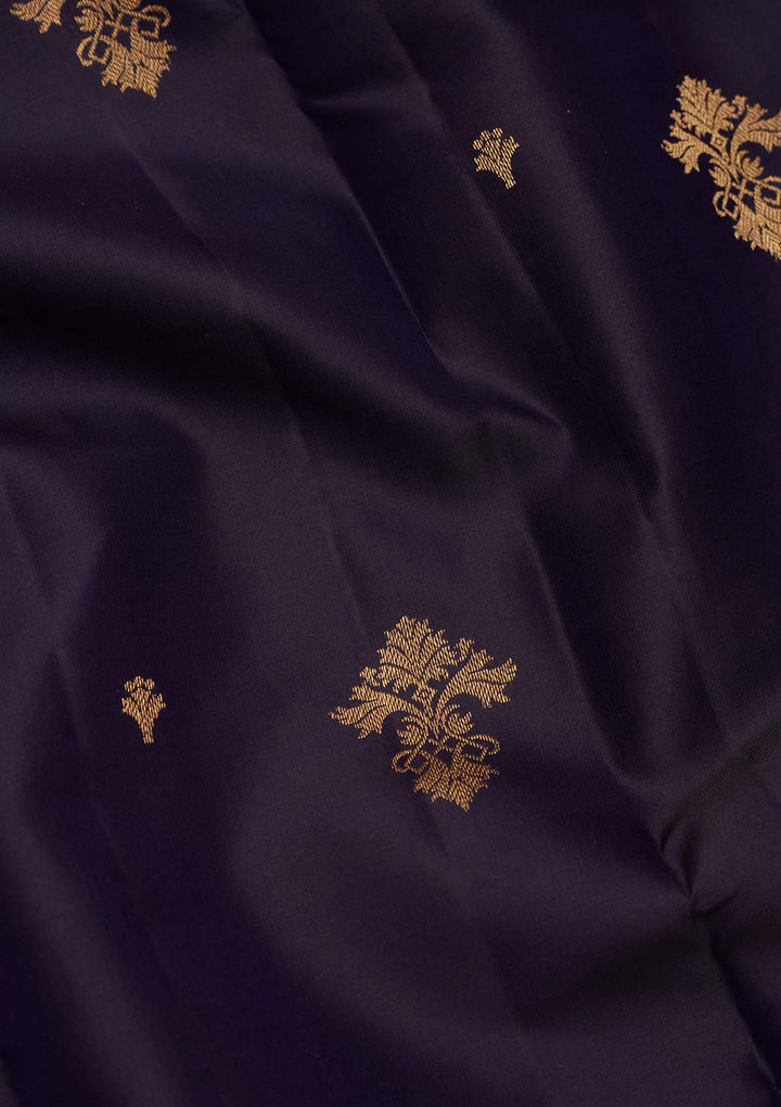 Navy Blue Zariwork Pure Silk Saree