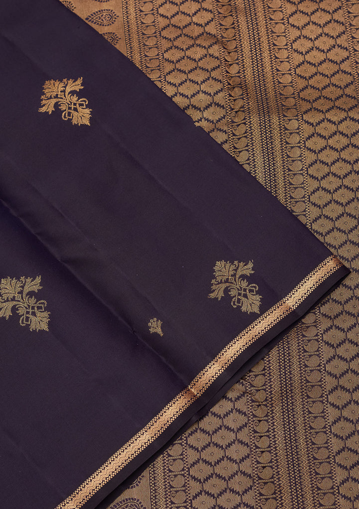 Navy Blue Zariwork Pure Silk Saree