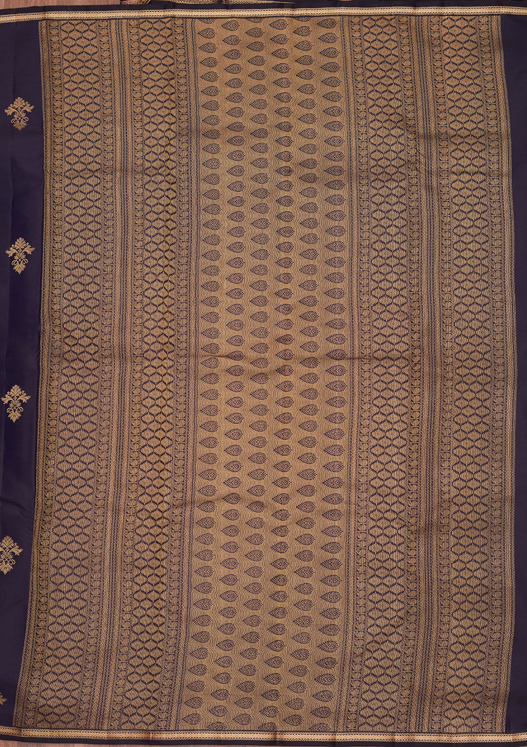 Navy Blue Zariwork Pure Silk Saree